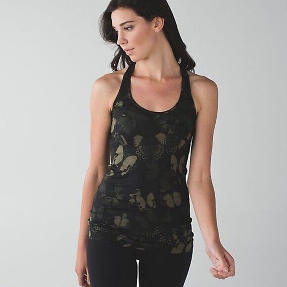 Lululemon Cool Racerback in Biggie So Fly Butterfly Fatigue Green size 4 - Picture 1 of 4